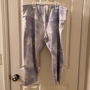 Nike One Dri-Fit Tight Fit Mid-Rise Crop Leggings Purple Tie-Dye Size 2X NWT